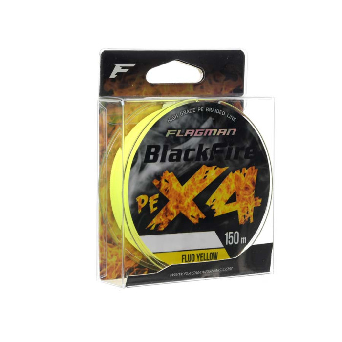 Шнур Flagman BlackFire PE X-4 150м 0.16мм Fluo Yellow