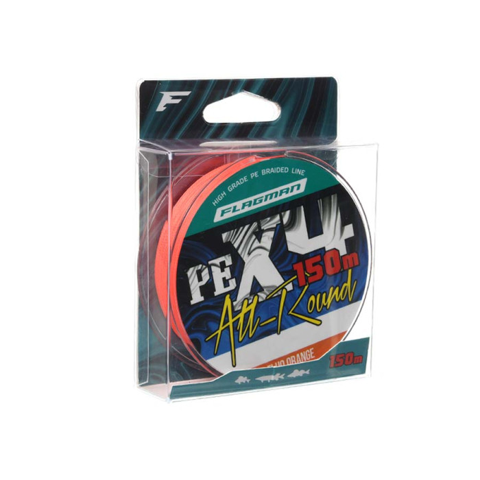 Шнур Flagman All-Round PE X-4 150м 0.16мм Fluo Orange