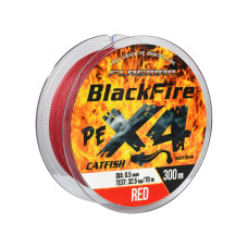 Шнур Flagman BlackFire Cat Fish PE X4 Red 300м 0.45мм