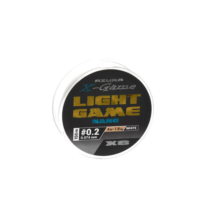 Шнур Azura X-Game Light Game Nano X8 PE White 150м #0.2-0.074мм