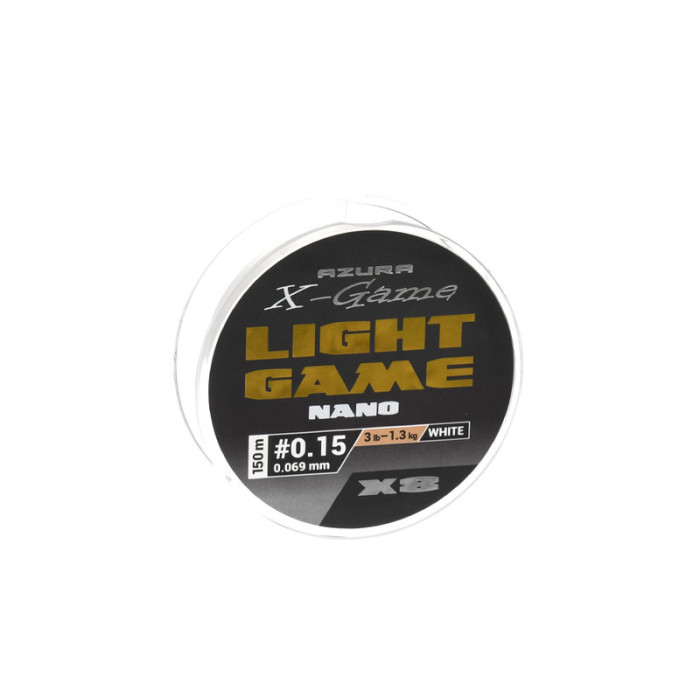 Шнур Azura X-Game Light Game Nano X8 PE White 150м #0.15 0.069мм