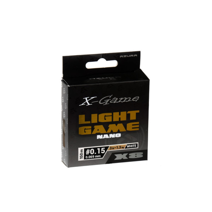 Шнур Azura X-Game Light Game Nano X8 PE White 150м #0.15 0.069мм