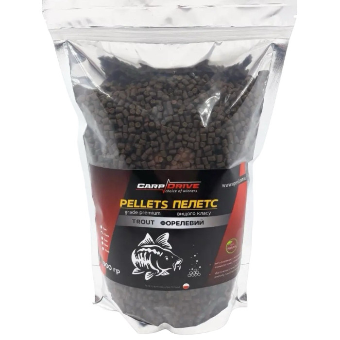 Pellets, пелетс короповий, пелетс Trout (Форелевий) Carp Drive 6 мм 900гр