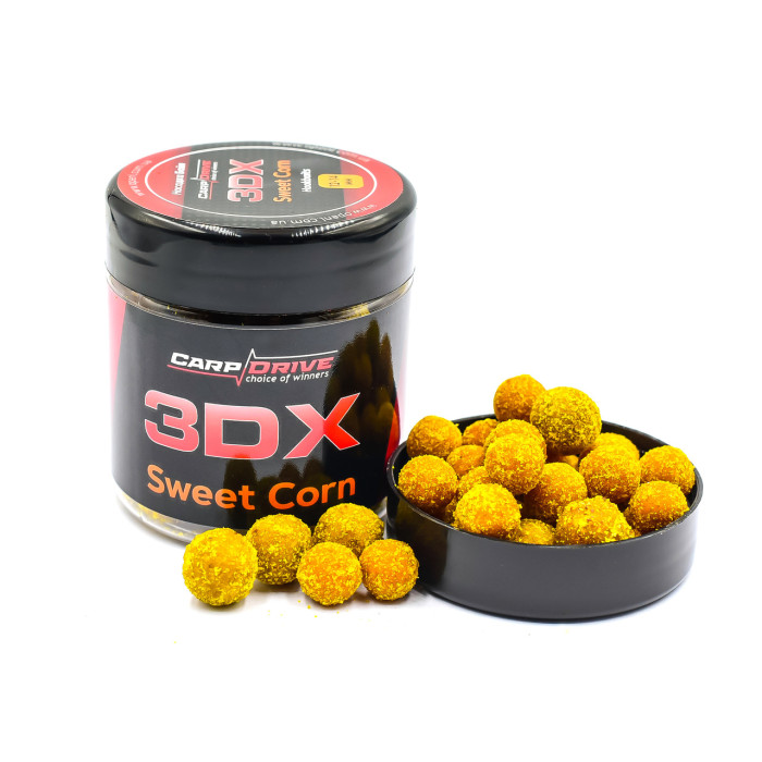 Насадкові бойли, бойли на коропа, бойли 3DX Солодка кукурудза (Sweet Corn) 12-14мм Carp Drive 100 гр.