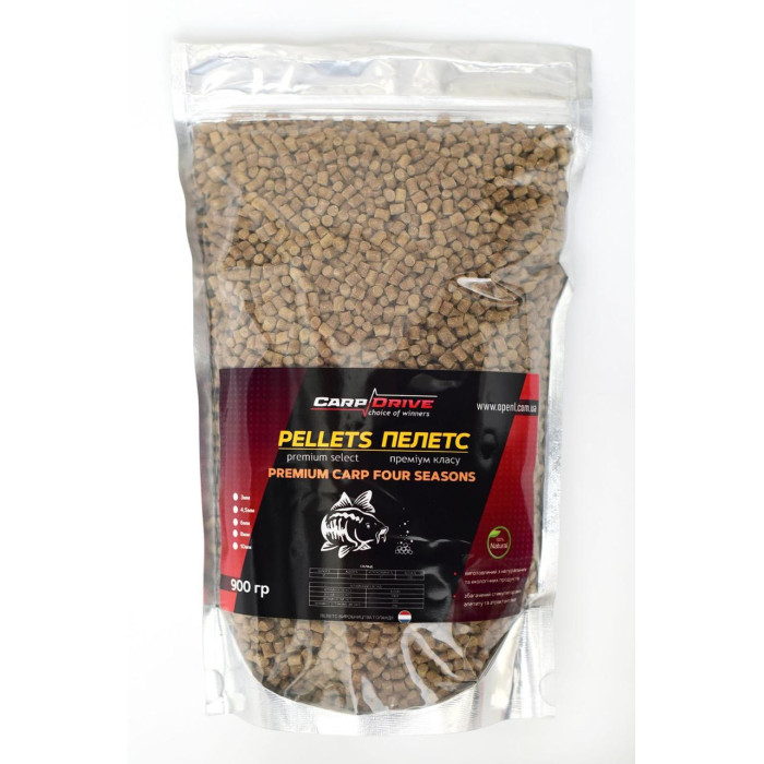 Pellets пелети Carp Drive Premium Carp FOUR SEASONS (преміум класу) 6 мм 900 гр