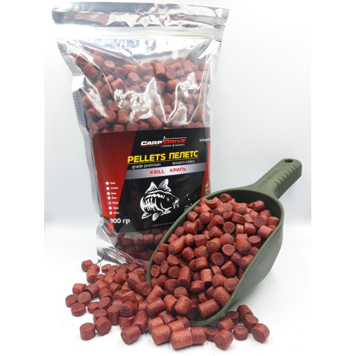 Pellets, пелети короповий, пелети Krill (Кріль) Carp Drive 12 мм 900гр