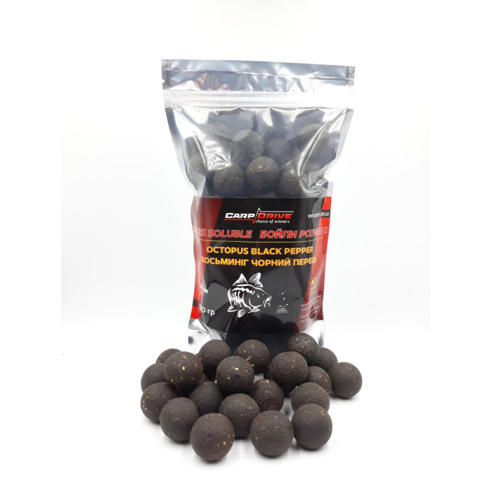 Бойли розчинні Спорт серія Восьминіг Чорний перець (Octopus Black Pepper) 24 мм 500 г