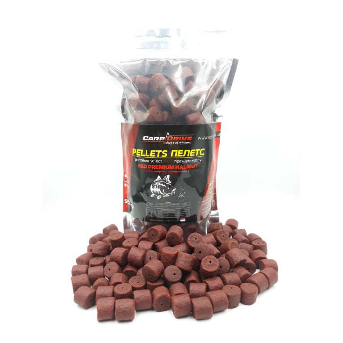 Пелети насадок, пелети короповий, пелети Carp Drive Red Halibut Кріль ( з отвором) 14 мм 500 гр.