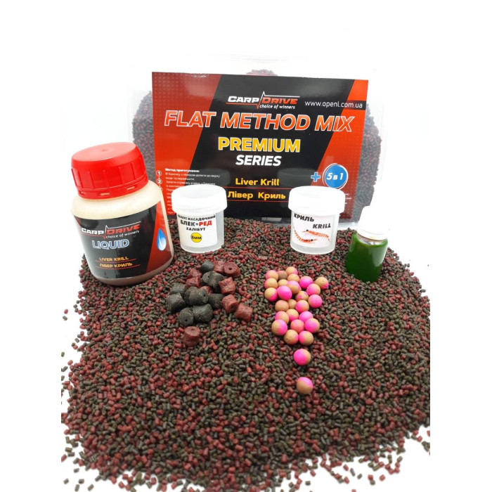 Методний пелет, метод мікс Liver Krill (Лівер Криль) Premium series + Carp Drive 5 в 1