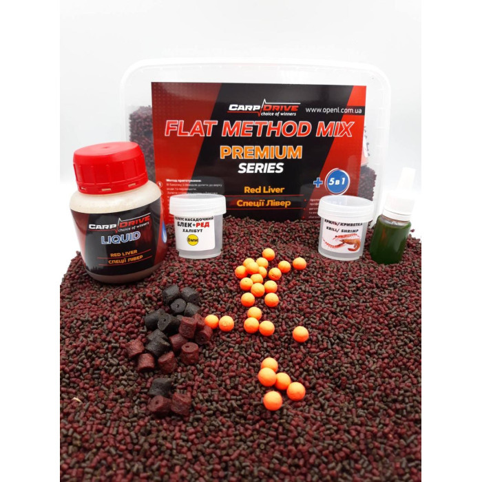 Методний пелетс, метод мікс Red Liver (РедЛівер) Premium Carp Drive 5 в 1
