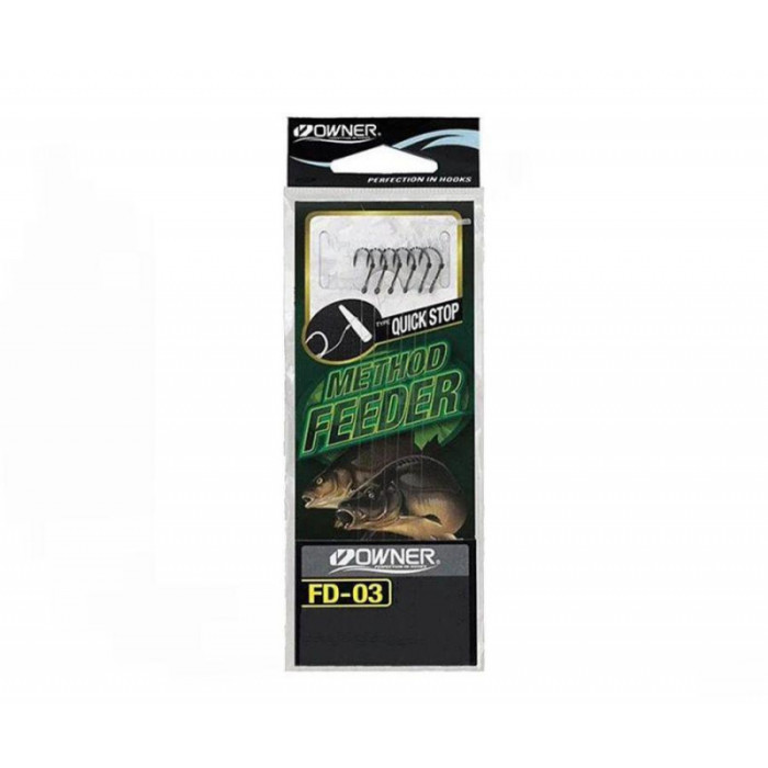 Гачок с поводком Owner Method Feeder Quick Stop FD-03 №10