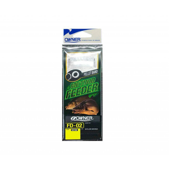 Гачок с поводком Owner Method Feeder Rig Pellet Band FD-02 №10 0.20мм
