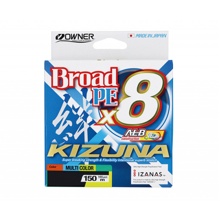 Шнур Owner Kizuna Broad PEx8 150м 0.13мм 6.7кг Multi Color