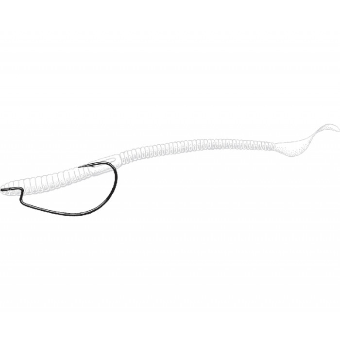 Гачки Owner J-Light Worm Hook 5109 (B-94) №2/0 Black chrome