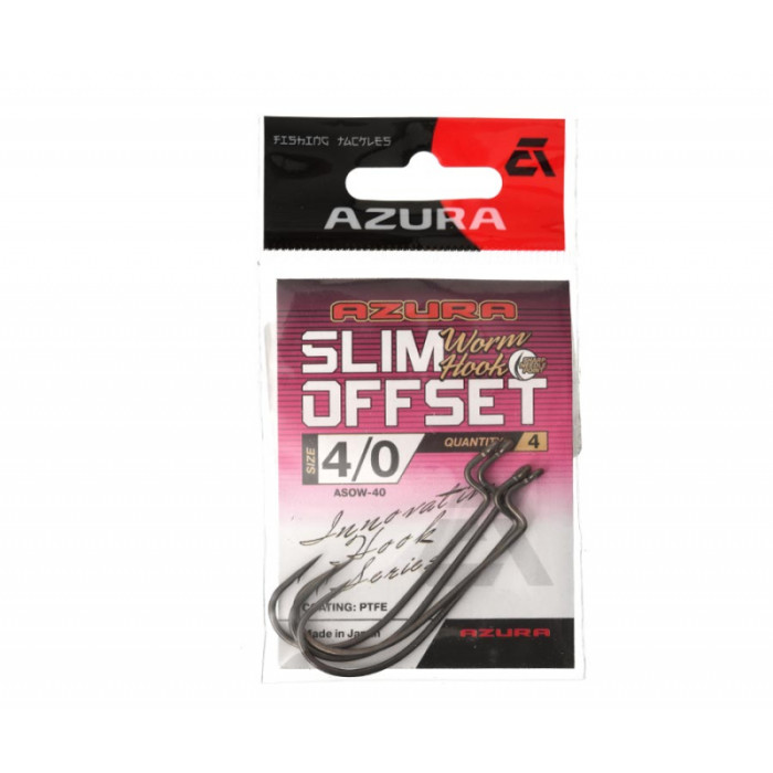 Гачки Azura Slim Offset Worm Hook №4/0