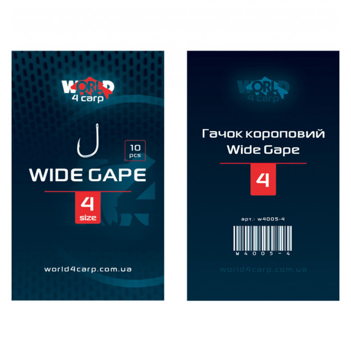 Короповий гачок W4C WIDE GAPE (вайд гейп) No 4