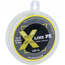 Шнур плетений X Line PE 300 m Spod/Marker жовтий (yellow), 0,20 мм
