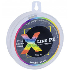 Шнур плетений X Line PE 300 m Spod/Marker 0,18 мм, multicolor