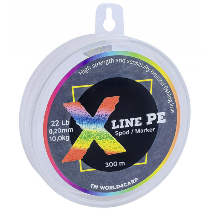 Шнур плетений X Line PE 300 m Spod/Marker 0,18 мм, multicolor