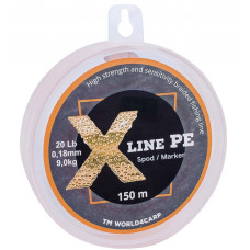 Шнур плетений X Line PE 300 m Spod/Marker жовтогарячий (orange), 0,18 мм