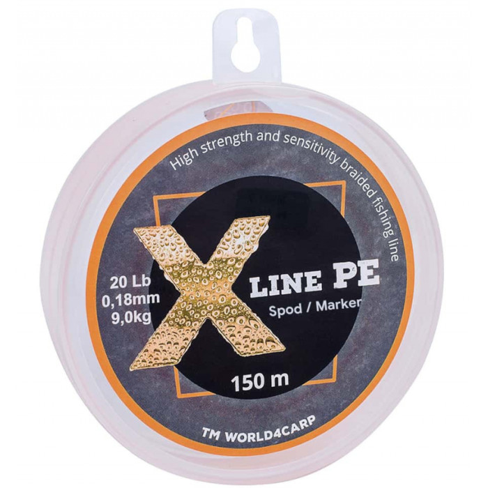 Шнур плетений X Line PE 300 m Spod/Marker жовтогарячий (orange), 0,18 мм