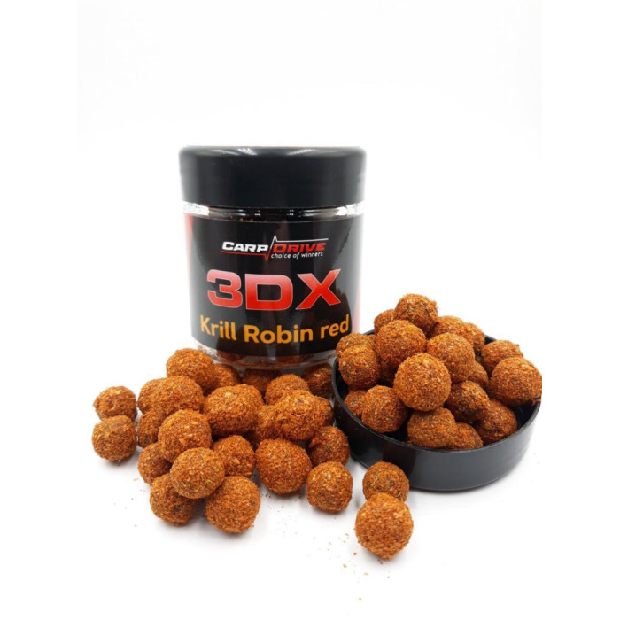 Насадкові бойли, бойли на коропа, бойли 3DX Криль Робін ред (Krill Robin red) 12-14мм Carp Drive 100 гр.