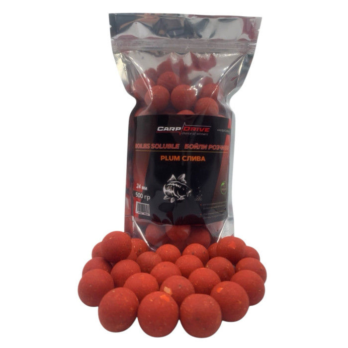 Бойли розчинні Слива (Plum) 24 мм 500г Carp Drive