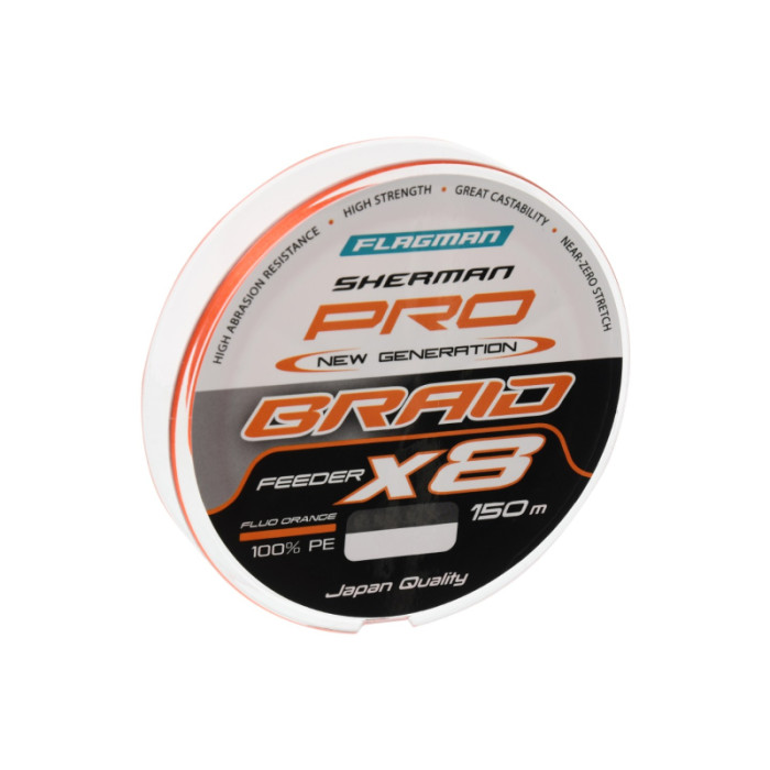 Шнур Flagman Sherman Pro NG Braid X8 Fluo Orange 150м 0.12мм