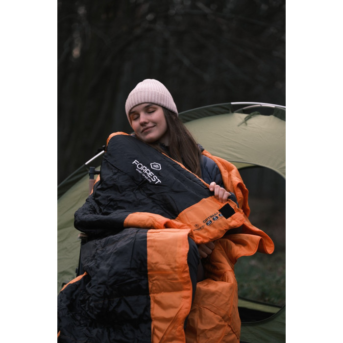 Спальний мішок Forrest Optima+ 20° C Sleeping Bag Orange-Black Right