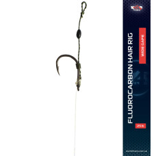Готовий флюорокарбоновий повідець з м'яким волосом W4C FLUOROCARBON HAIR RIG, гачок WIDE GAPE № 8