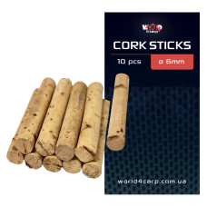 Пробкові палички для риболовлі W4C CORK STICKS Ø 6 мм, 10шт