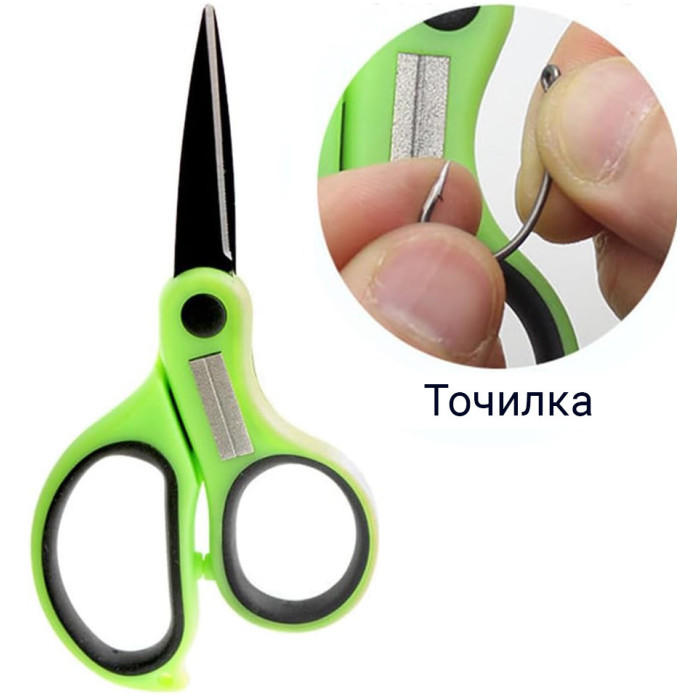 Рибальські ножиці з точилкою для гачків W4C FISHING SCISSORS WITH HOOK SHARPENER