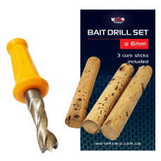 Набір пробкових паличок 3 шт зі свердлом W4C BAIT DRILL SET Ø 6 мм
