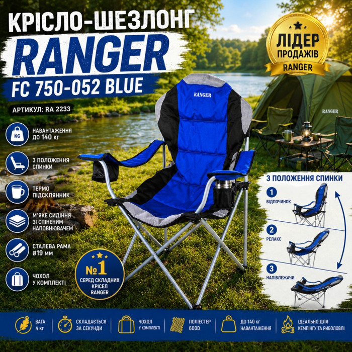 Крісло-шезлонг складане Ranger FC 750-052 Blue (Арт. RA 2233)