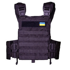 Плитоноска з швидкоскидом кордура Kirasa чорна (Арт.KI1045)